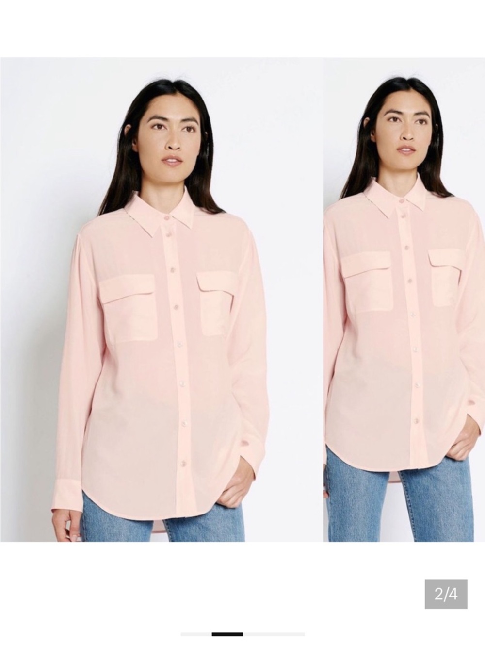Equipment Pink Silk Blouse Size S